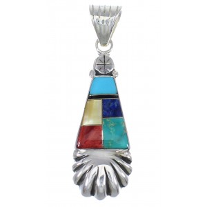 Multicolor And Genuine Sterling Silver Southwest Pendant YX68147