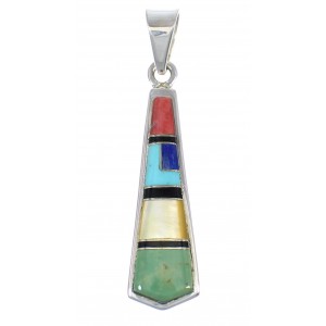 Multicolor And Sterling Silver Southwestern Slide Pendant YX68170