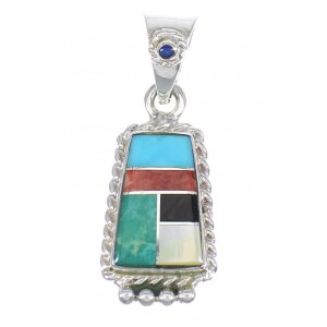 Sterling Silver And Multicolor Southwest Pendant YX68173