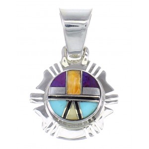 Sterling Silver And Multicolor Southwest Slide Pendant YX68179