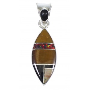 Sterling Silver And Multicolor Southwest Pendant YX67953