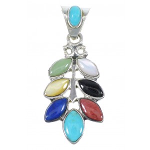 Genuine Sterling Silver Multicolor Southwestern Pendant YX67794