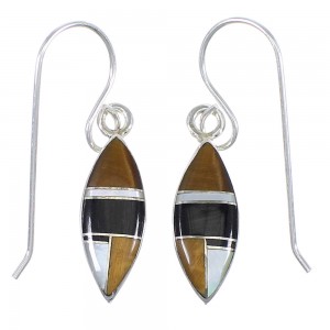 Silver Mutlicolor Southwest Hook Dangle Earrings YX70896