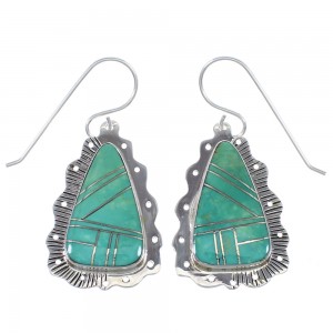 Silver Turquoise Southwest Hook Dangle Earrings YX78973