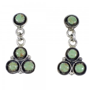 Sterling Silver Turquoise Post Dangle Earrings QX69673