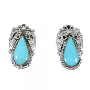 Turquoise And Sterling Silver Southwest Post Earrings RX69346