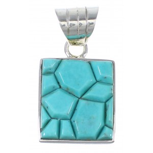 Turquoise And Silver Pendant YX73882