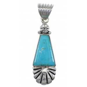 Silver Turquoise Southwestern Pendant AX78371