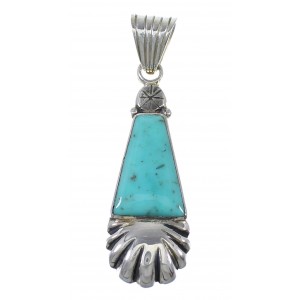 Southwestern Silver And Turquoise Pendant AX78378