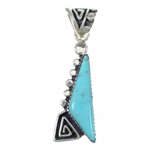 Turquoise Sterling Silver Water Wave Pendant AX78391