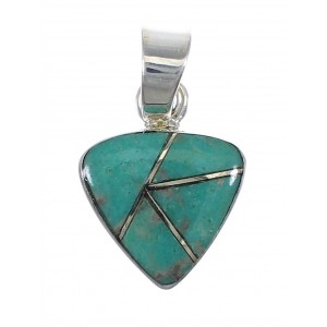 Sterling Silver Southwest Turquoise Inlay Slide Pendant AX79029