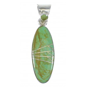 Silver Southwestern Turquoise Inlay Slide Pendant AX79034