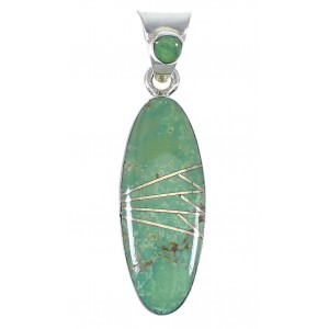 Silver Southwestern Turquoise Slide Pendant AX79036