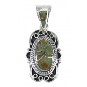 Silver Southwest Turquoise Inlay Slide Pendant AX79150