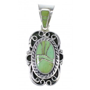 Silver Southwestern Turquoise Inlay Slide Pendant AX79153