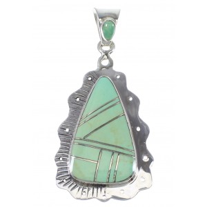 Genuine Sterling Silver Turquoise Slide Pendant AX79171