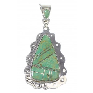 Genuine Sterling Silver Southwest Turquoise Slide Pendant AX79173