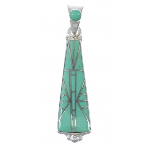 Turquoise Inlay Silver Jewelry Slide Pendant AX79187