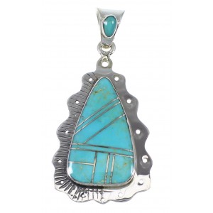 Turquoise And Silver Southwest Pendant YX75437