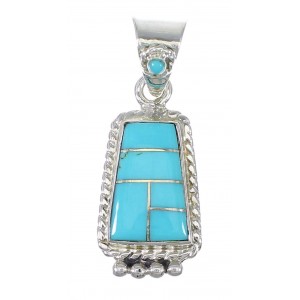Turquoise And Silver Southwest Slide Pendant YX75442
