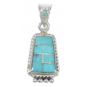 Turquoise And Sterling Silver Southwest Pendant YX75443