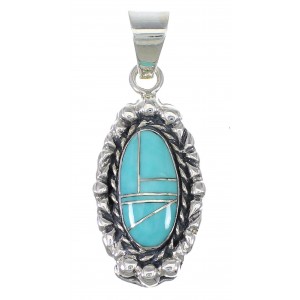 Turquoise And Sterling Silver Southwestern Pendant YX75452