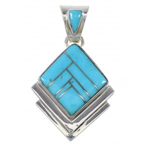 Silver Turquoise Inlay Pendant YX75455