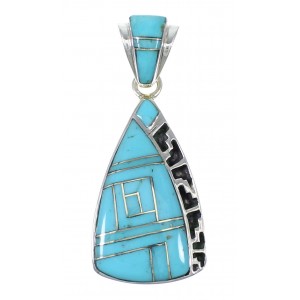 Silver And Turquoise Inlay Pendant YX75457