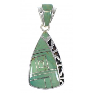 Southwest Turquoise Sterling Silver Pendant QX77114