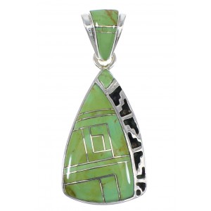 Southwestern Turquoise Sterling Silver Pendant QX77115