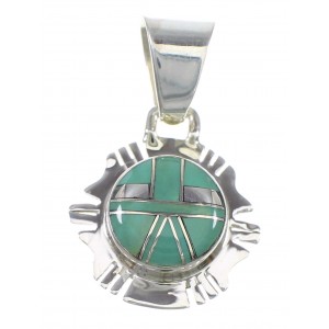 Southwestern Turquoise Genuine Sterling Silver Pendant RX77173