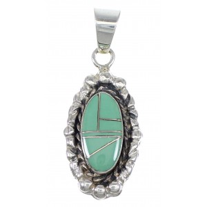 Turquoise Genuine Sterling Silver Southwest Pendant QX77122