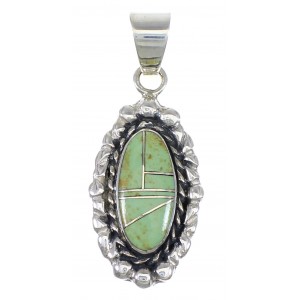 Turquoise Genuine Sterling Silver Southwestern Pendant QX77134