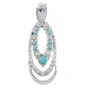 Sterling Silver Southwest Turquoise And Opal Pendant UX75665