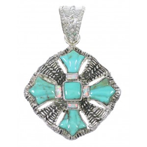 Opal Turquoise And Silver Pendant YX75567