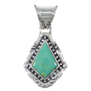 Southwestern Sterling Silver And Turquoise Pendant YX77365