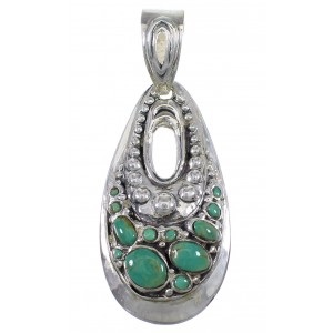 Turquoise And Sterling Silver Slide Pendant YX77413