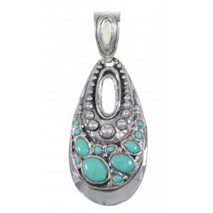 Turquoise And Genuine Sterling Silver Slide Pendant YX77417