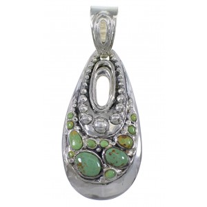 Turquoise And Authentic Sterling Silver Slide Pendant YX77420