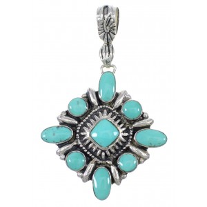 Turquoise Southwest Sterling Silver Slide Pendant YX77446