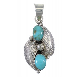 Sterling Silver Turquoise Leaf Pendant YX77474