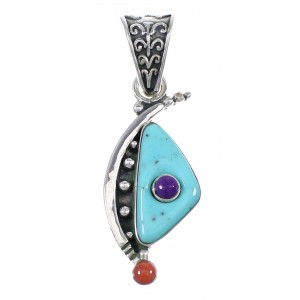 Multicolor Sterling Silver Southwestern Pendant YX76634