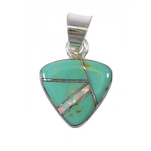 Turquoise Opal Authentic Sterling Silver Pendant YX75985