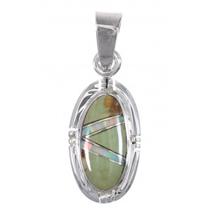 Turquoise Opal And Genuine Sterling Silver Pendant YX75989