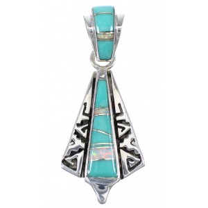 Turquoise Opal Silver Water Wave Pendant YX75995