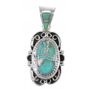 Opal Turquoise Silver Southwestern Pendant YX76010