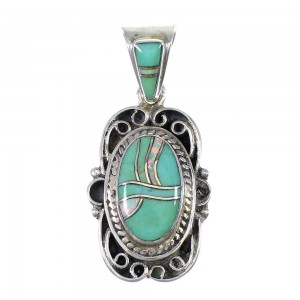 Opal Turquoise Sterling Silver Southwestern Pendant YX76012