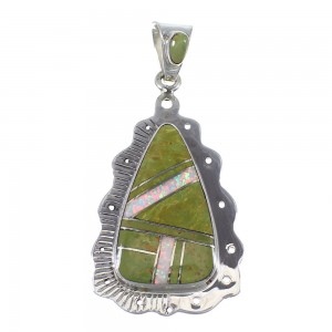 Sterling Silver Opal Turquoise Southwestern Pendant YX76057