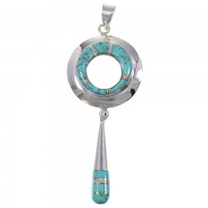 Sterling Silver Opal And Turquoise Southwest Pendant YX76132