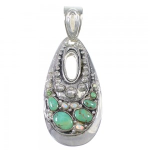 Southwestern Opal Turquoise Silver Pendant YX76144